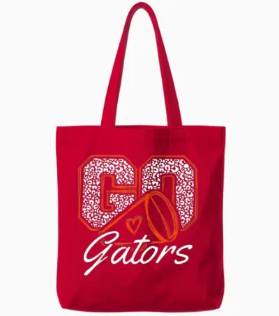 Go Cheer Gator Design Gift for Men Women Girls Boys Tote Bags - Red