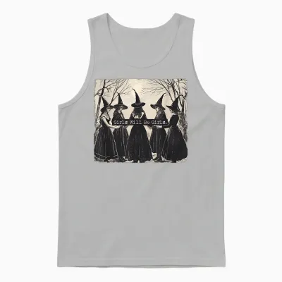 Girl Will Be Girl Lustige Hexe Halloween Vibes Feminist Unisex Tank Top - Ash