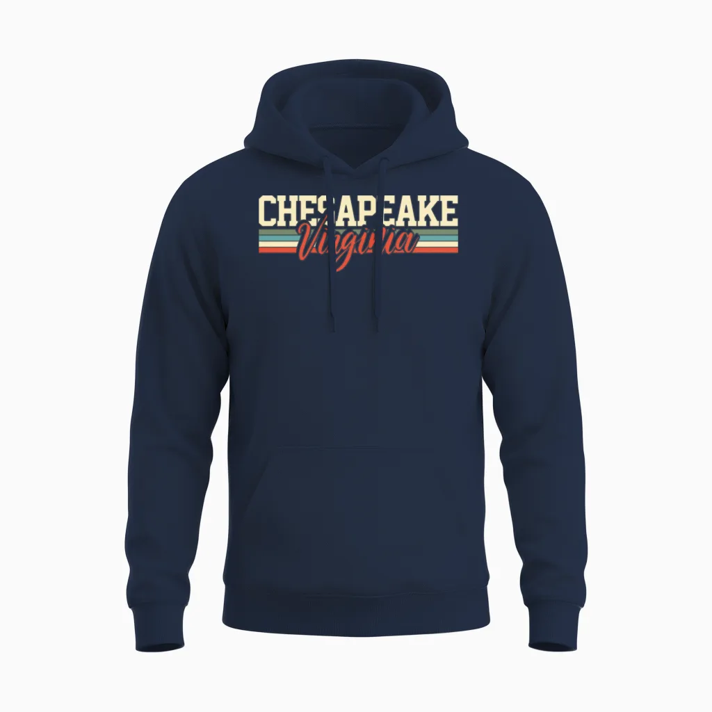 Chesapeake Virginia Retro Unisex Hoodie in Navy