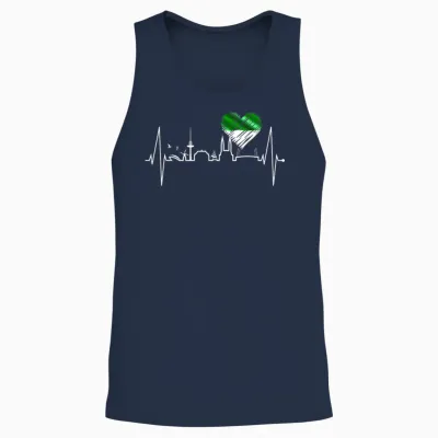 Bremen Skyline Bremer Herzschlag Fan Herz Ich Liebe Bremen T-Shirt, Black Unisex Tank Top - Navy