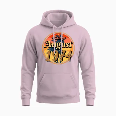 Building Year 1974 in August Unisex Hoodie - Light Pink