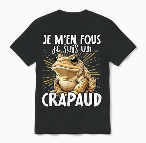 Je M'en Fous Je Suis Un Toad - Cute Toad T-Shirt, Black, S Unisex T-Shirt in Black