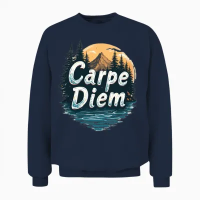 Carpe Diem Adventure Awaits Unisex Sweatshirt - Navy