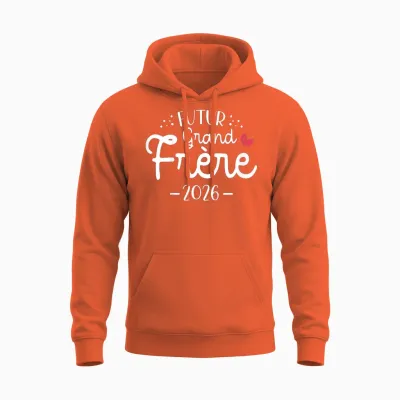 Child Future Big Brother 2026 - Announcement Pregnancy 2nd Unisex Hoodie - Orange