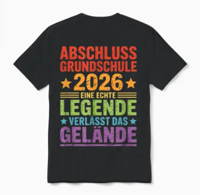 Grundschule Abschluss 2026 Eine Legende Verlässt Das Gelände Unisex T-Shirt - Black