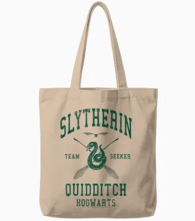 Harry Potter Slytherin Team Seeker Hogwarts Quidditch Tote Bags - Natural
