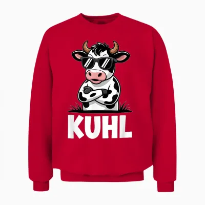 Kuhl Coole Kuh Bauer Lustiges Landwirtschaft Unisex Sweatshirt - Red