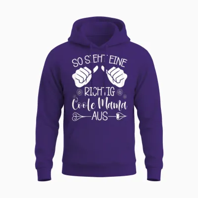 Lustiges So Sieht Eine Richtig Coole Mama Aus Muttertag Unisex Hoodie - Purple