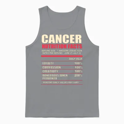Funny Zodiac Sign Cancer Nutrition Facts Unisex Tank Top - Sport Grey