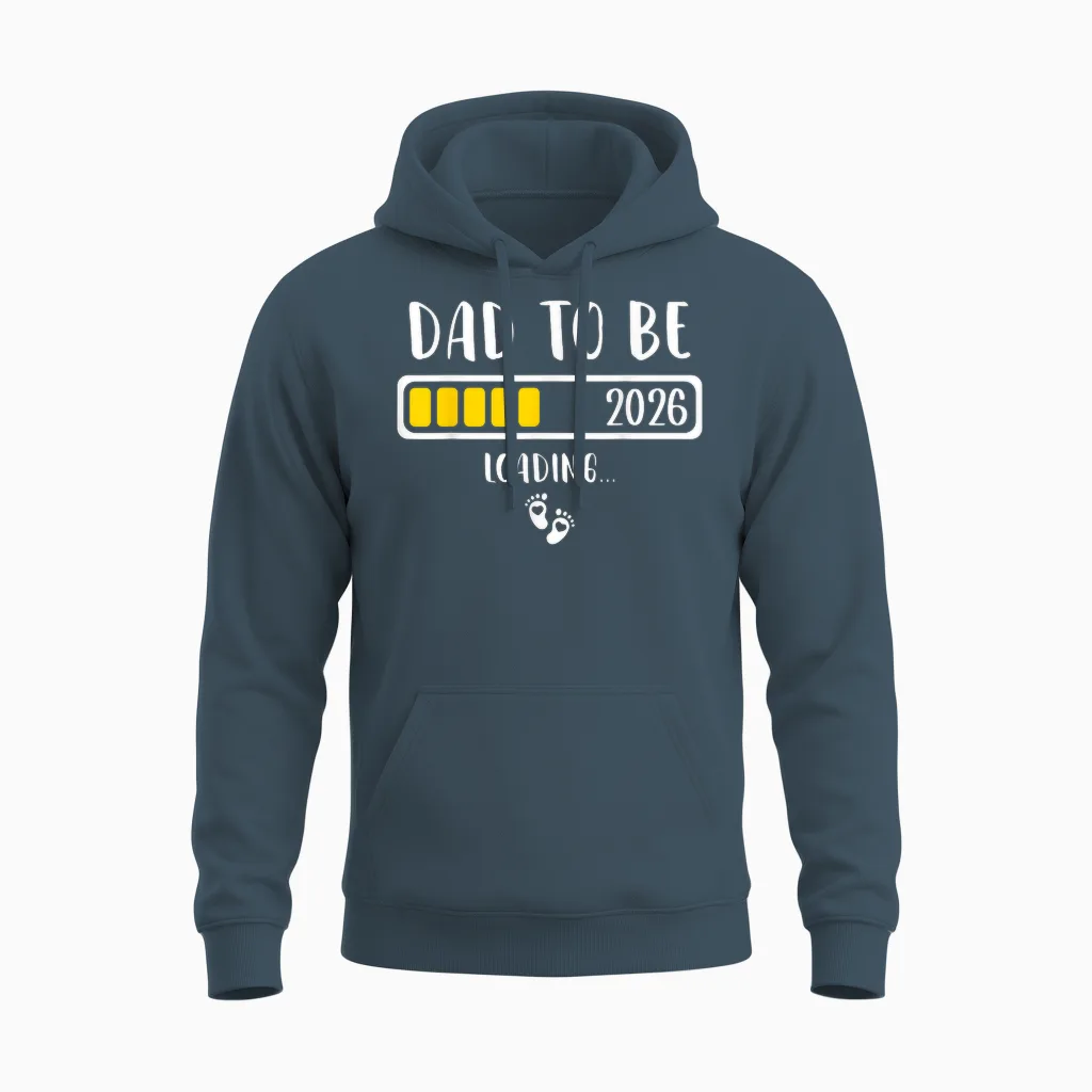 Dad to Be 2026 New Dad Loading 2026 Daddy to Be Unisex Hoodie in Dark Heather