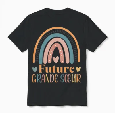 Child Future Big Sister Soon Big Sister Announcement Unisex T-Shirt - Black