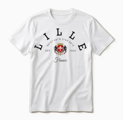 Lille France Souvenir Lille Gift Lille Fan Travel France Unisex T-Shirt - White