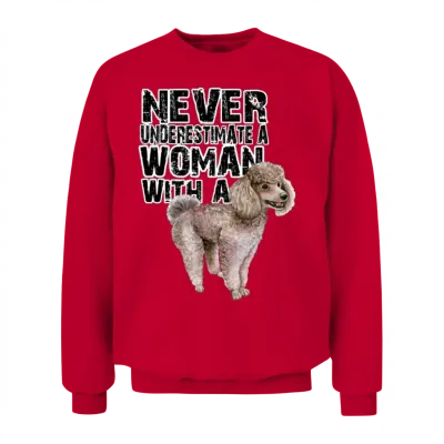 Poodle Never Underestimate Unisex Sweatshirt - Red