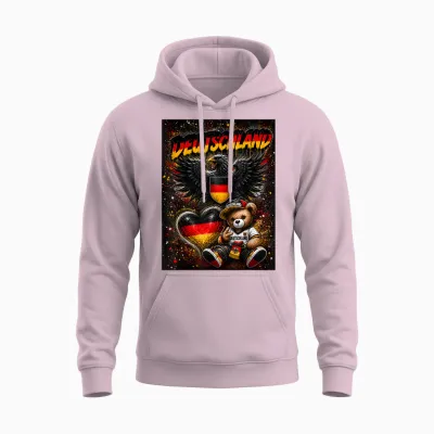 Deutschland T-Shirt Trikot Deutsche Flagge Germany Unisex Hoodie - Light Pink