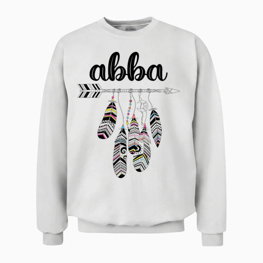 Abba Name Women's Men's Children's Abba Birthday Shirt Gift Abba Name T-Shirt, White Unisex Sweatshirt in White