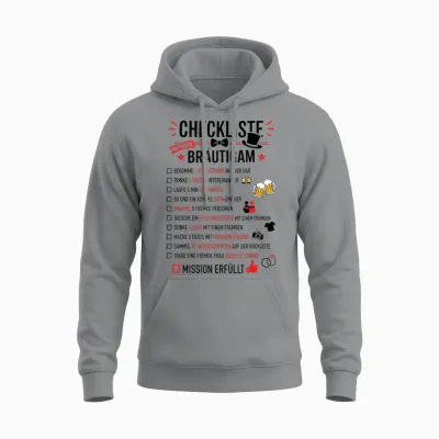 Jga Checkliste Bräutigam Aufgaben Junggesellenabschied Unisex Hoodie - Sport Grey