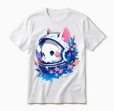 Astronaut Cat Who Saved the World Unisex T-Shirt - White