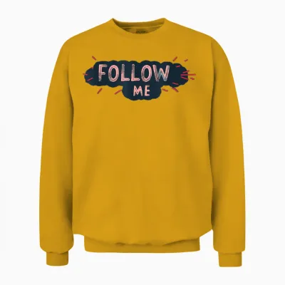 Joli Emblème Follow Me Pour Adultes Et Enfants Unisex Sweatshirt - Gold
