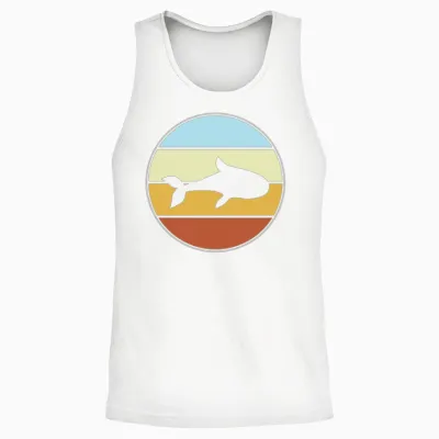 Fish Retro Unisex Tank Top - White