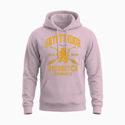 Harry Potter Gryffindor Quidditch Arch T-Shirt, Red, S Unisex Hoodie - Light Pink