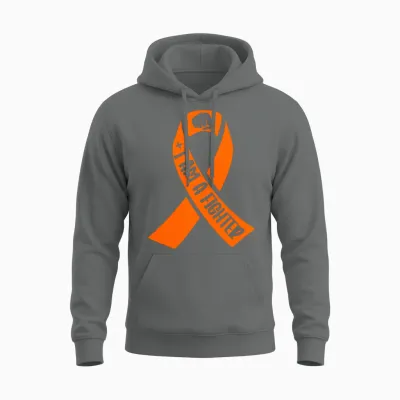 Multiple Sclerosis I'm a Fighter Orange Ribbon Unisex Hoodie - Graphite Heather
