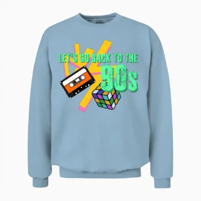 1990 90s Retro Unisex Sweatshirt - Light Blue