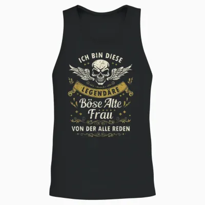 I Am This Legendary Evil Old Woman T-Shirt, Black Unisex Tank Top - Black