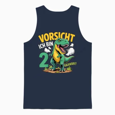 Dinosaurier 2 Geburtstag Deko Ich Bin 2 Dino Jungen 2 Jahre Unisex Tank Top - Navy
