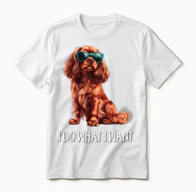 Ruby Cavalier King Charles Spaniel Long Sleeve, Black, S Unisex T-Shirt - White