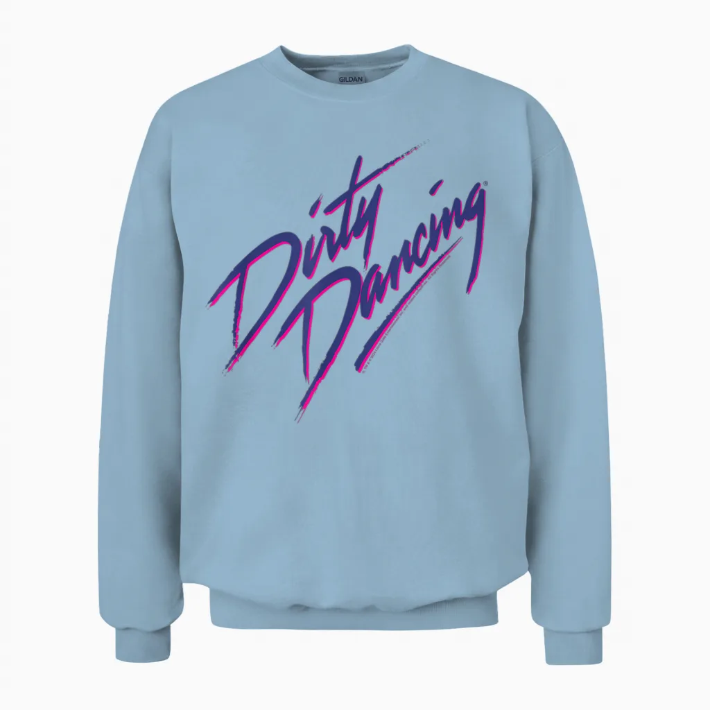 Original Dirty Dancing Logo T-Shirt, White, S Unisex Sweatshirt in Light Blue
