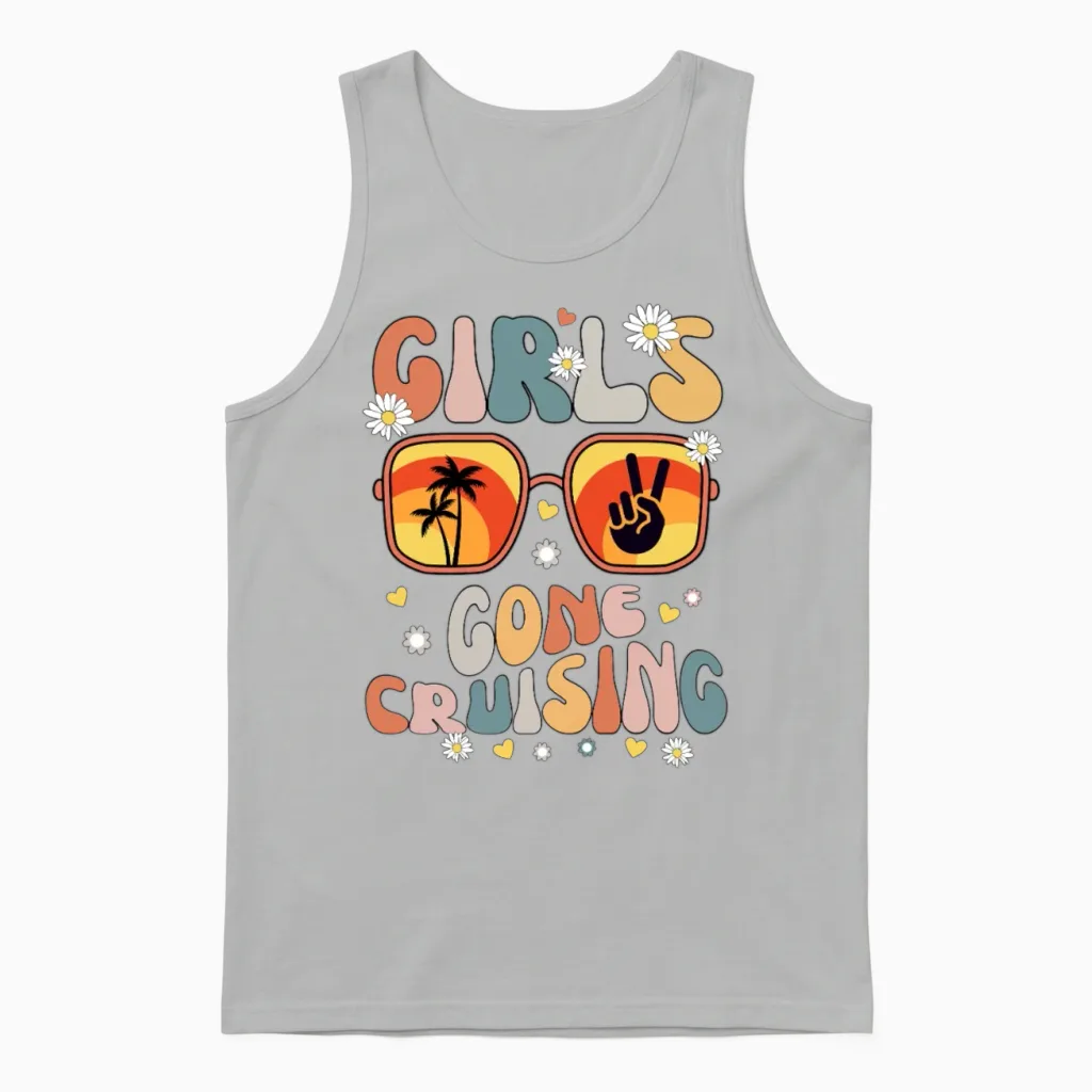 Girls Gone Cruising Unisex Tank Top in Ash