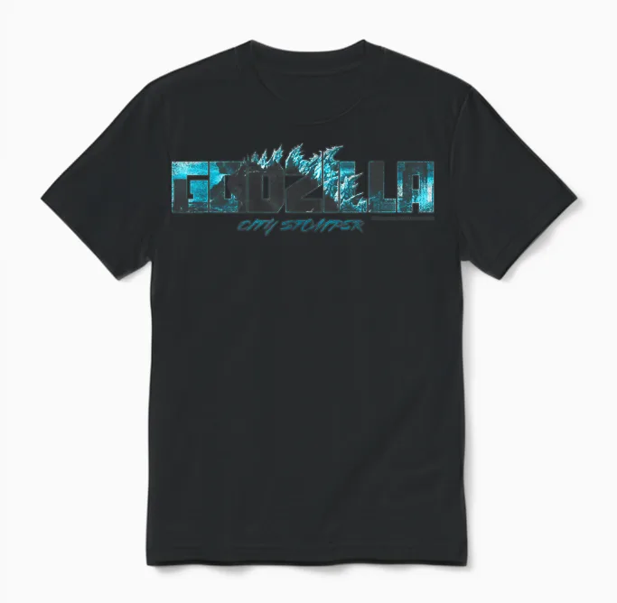 Godzilla X Kong Heavy Metal Godzilla City Stomper Unisex T-Shirt in Black