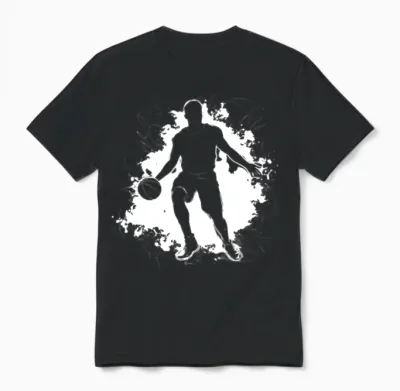 Basketball Boy Sketch Unisex T-Shirt - Black
