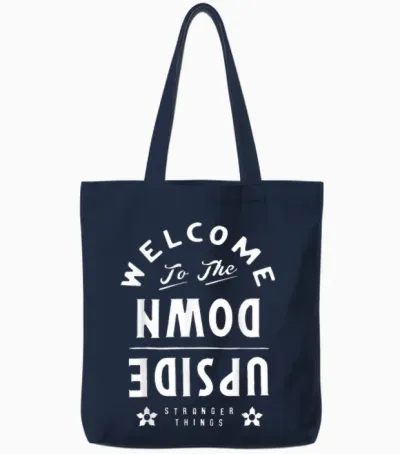 Stranger Things Welcome to the Upside Down Tote Bags - Navy