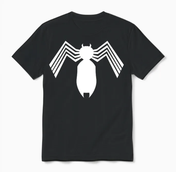 Marvel Spider-Man Venom Symbiote Long Sleeve Logo, Black, S Unisex T-Shirt in Black