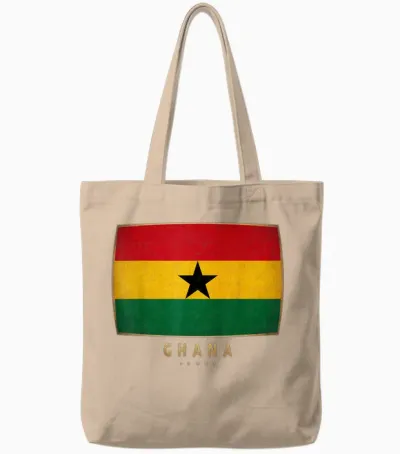 Ghana Flag - Funny Ghana Jersey for Men Women Kids T-Shirt, Black Tote Bags - Natural