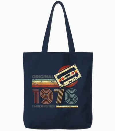 Vintage 1976 Retro Birthday Shirt 50th Birthday Tote Bags - Navy