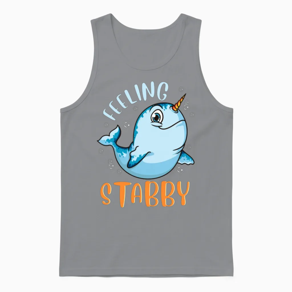 Funny Feeling Stab Unisex Tank Top in Sport Grey