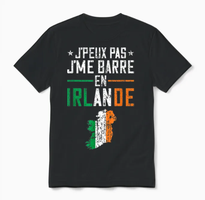 I Can Not I Bar in Ireland | Travel Europe Country T-Shirt, Black, S Unisex T-Shirt in Black