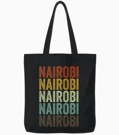 Nairobi Kenya Retro Vintage Tote Bags - Black