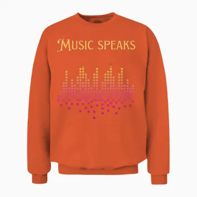 Music Speaks. Unisex Sweatshirt - Orange