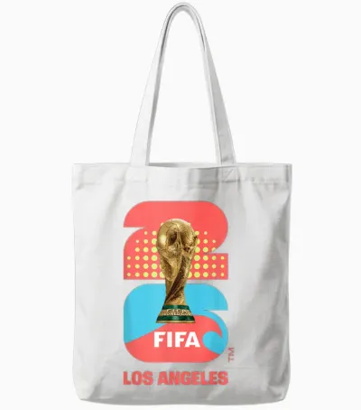 Fifa World Cup26 Los Angeles Trophy Color Tote Bags - White