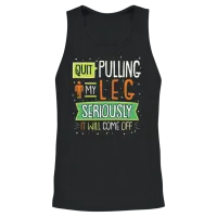 Quit Pulling My Leg Design for a Leg Amputee Unisex Tank Top - Black – 2