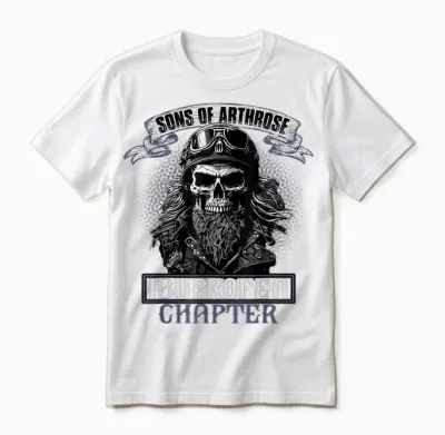 Sons of Arthrosis Ibuprofen Chapter Biker Motorcyclist T-Shirt, Black Unisex T-Shirt - White