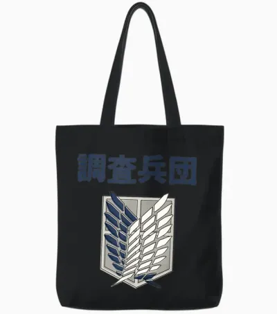 Attack on Titan Season 3 Alternative Scout Regiment Anime Tote Bags - Black