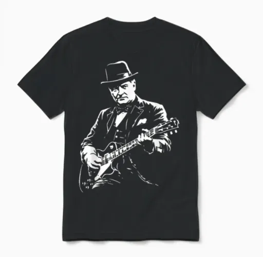 Winston Churchill Guitare Unisex T-Shirt in Black
