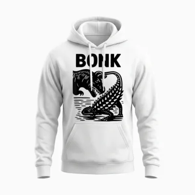 Funny Bonk Dinosaur Prehistoric Humour Ankylosaurus Dino Unisex Hoodie - White
