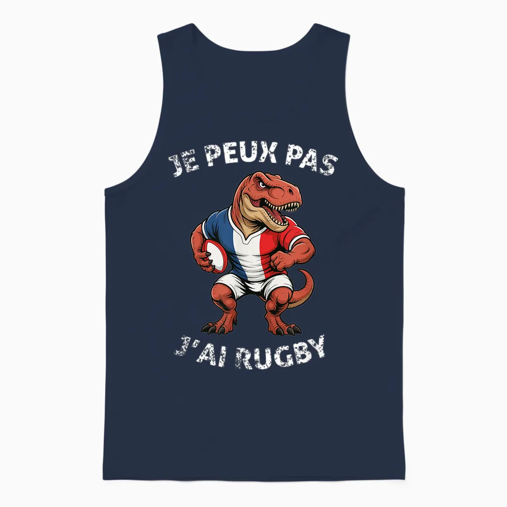 Je Peux Pas J'ai Rugby Player Rugby Lovers Sport Rugby Unisex Tank Top in Navy