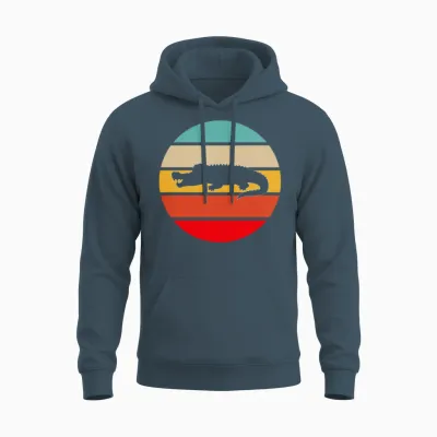 Crocodile Retro Unisex Hoodie - Dark Heather