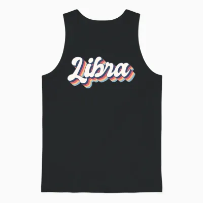 Retro Libra 1 Unisex Tank Top - Black